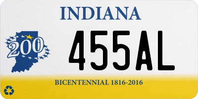 IN license plate 455AL