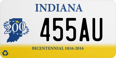 IN license plate 455AU