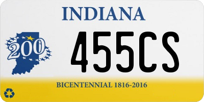 IN license plate 455CS