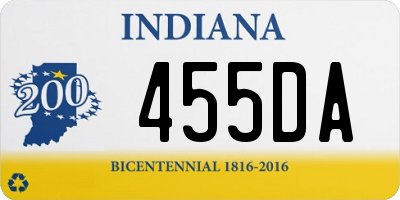 IN license plate 455DA