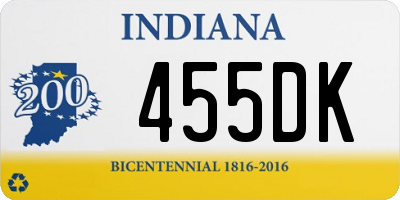 IN license plate 455DK