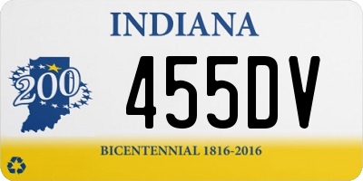 IN license plate 455DV