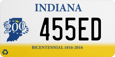 IN license plate 455ED