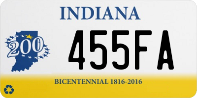 IN license plate 455FA