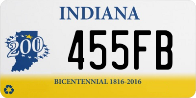 IN license plate 455FB