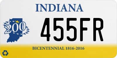 IN license plate 455FR