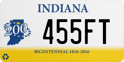 IN license plate 455FT
