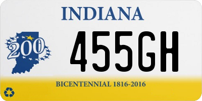 IN license plate 455GH