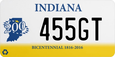 IN license plate 455GT