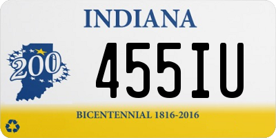 IN license plate 455IU