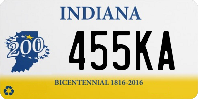 IN license plate 455KA