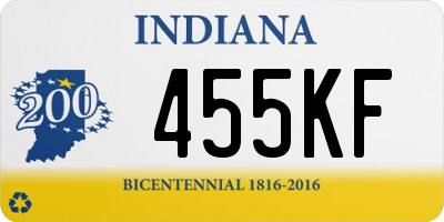 IN license plate 455KF