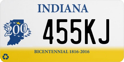 IN license plate 455KJ