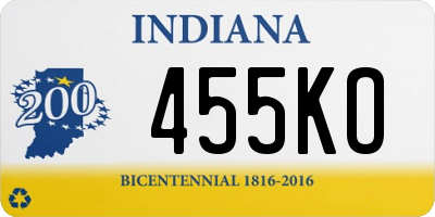 IN license plate 455KO