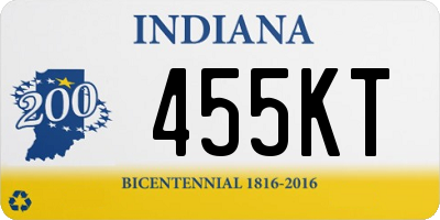 IN license plate 455KT