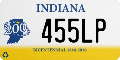 IN license plate 455LP