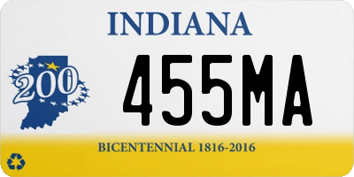 IN license plate 455MA