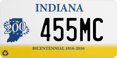 IN license plate 455MC