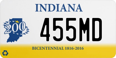 IN license plate 455MD