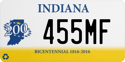 IN license plate 455MF