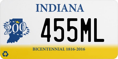 IN license plate 455ML