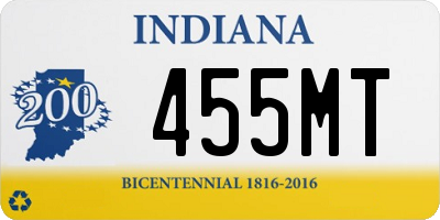 IN license plate 455MT