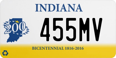 IN license plate 455MV