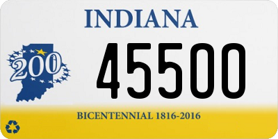 IN license plate 455OO