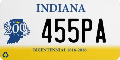 IN license plate 455PA