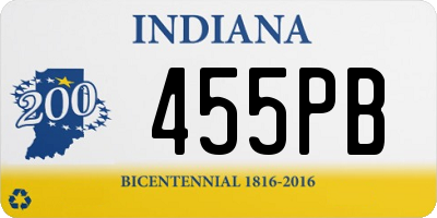 IN license plate 455PB