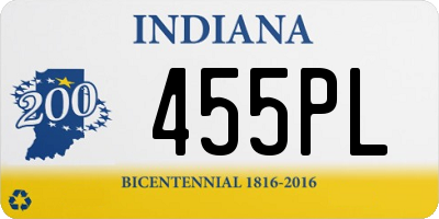 IN license plate 455PL