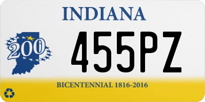 IN license plate 455PZ