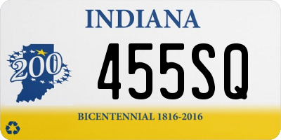 IN license plate 455SQ