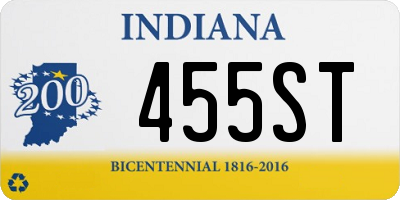 IN license plate 455ST