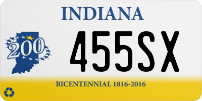 IN license plate 455SX