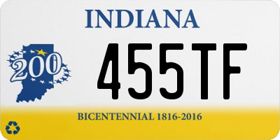 IN license plate 455TF