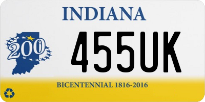 IN license plate 455UK