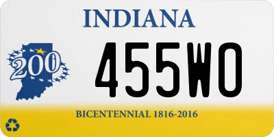 IN license plate 455WO