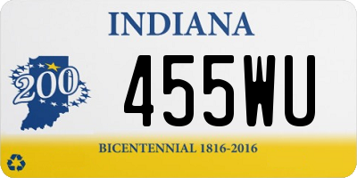 IN license plate 455WU