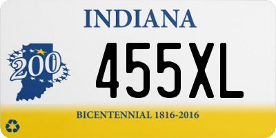 IN license plate 455XL