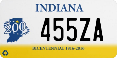 IN license plate 455ZA