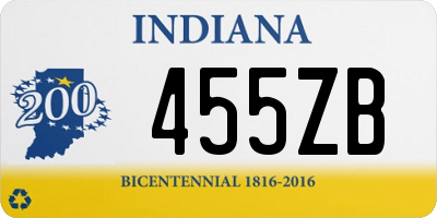 IN license plate 455ZB