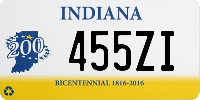 IN license plate 455ZI