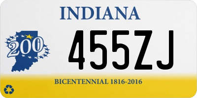 IN license plate 455ZJ
