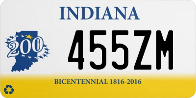 IN license plate 455ZM