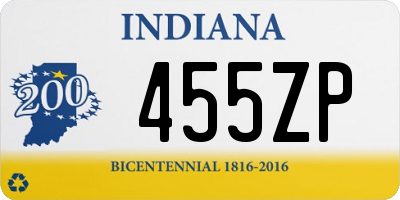 IN license plate 455ZP