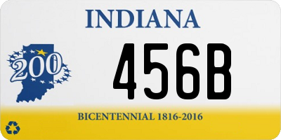 IN license plate 456B