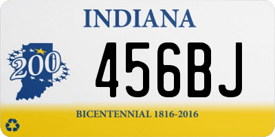 IN license plate 456BJ