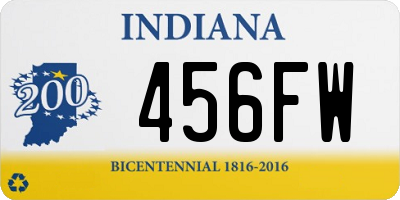 IN license plate 456FW