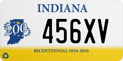 IN license plate 456XV